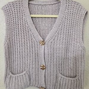 Women's Knit Sweater Vest - Taupe
